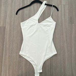White One Shoulder Body Suit